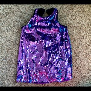 Weissman Dance purple and teal sequin tank top